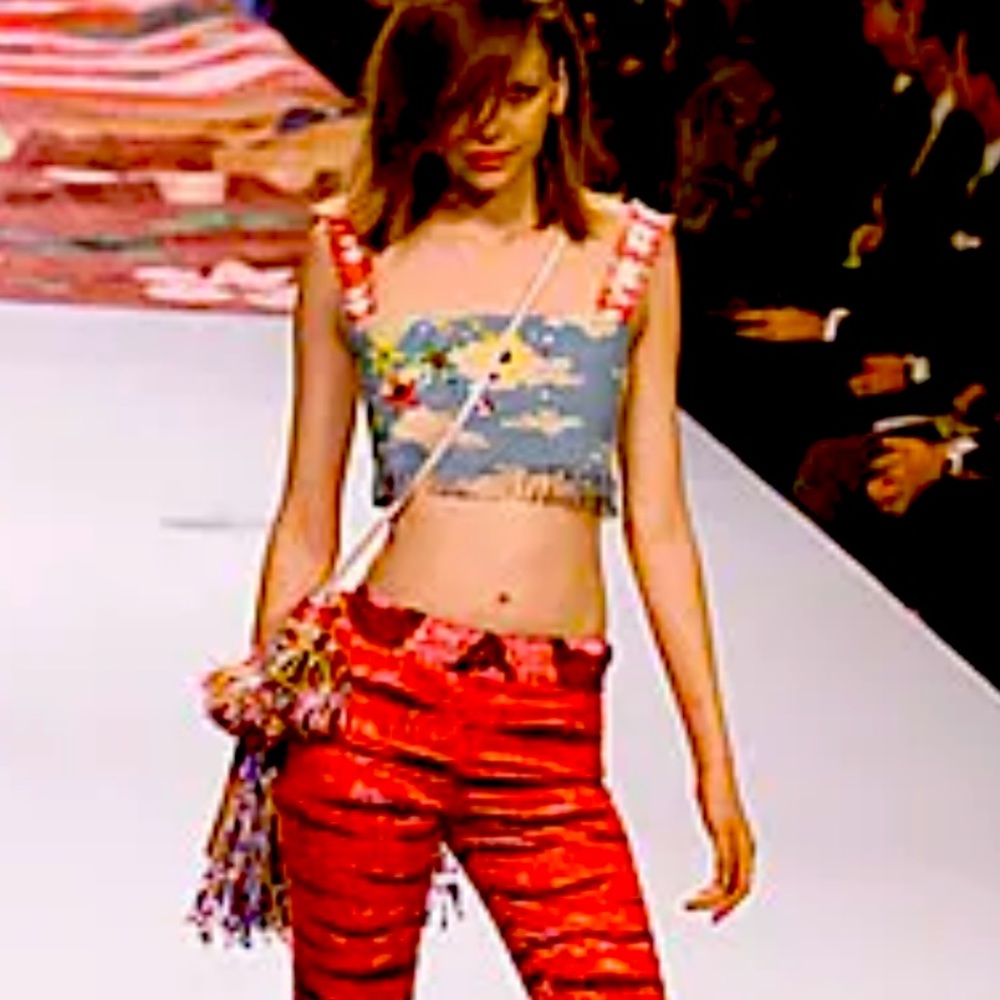 Moschino tule embroidered sleeveless top M